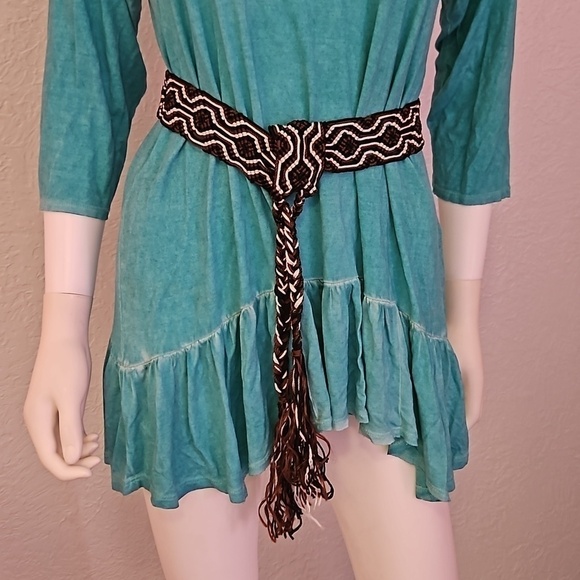 VTG Macrame Tightly Woven Ethnic Braided Tassel Festival Belt Sash main image 8